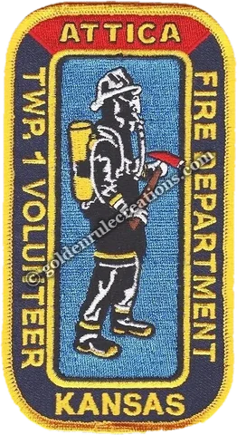Custom embroidered Attica Twp. 1 Volunteer Fire, KS patch