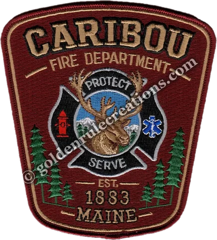 Custom embroidered Caribou Fire, ME patch