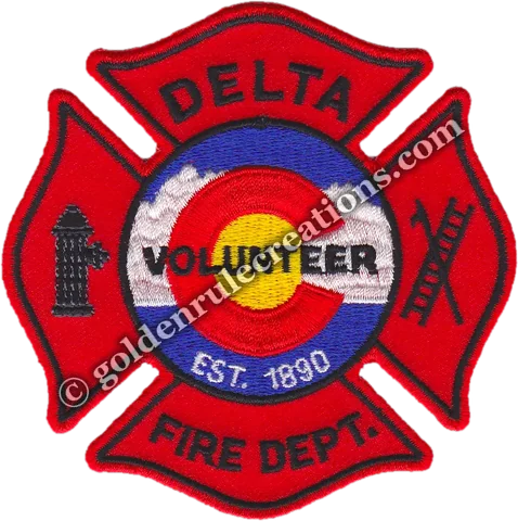 Custom embroidered Delta Volunteer Fire patch