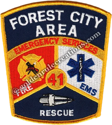 Custom embroidered Forest City Area Emergency Services patch