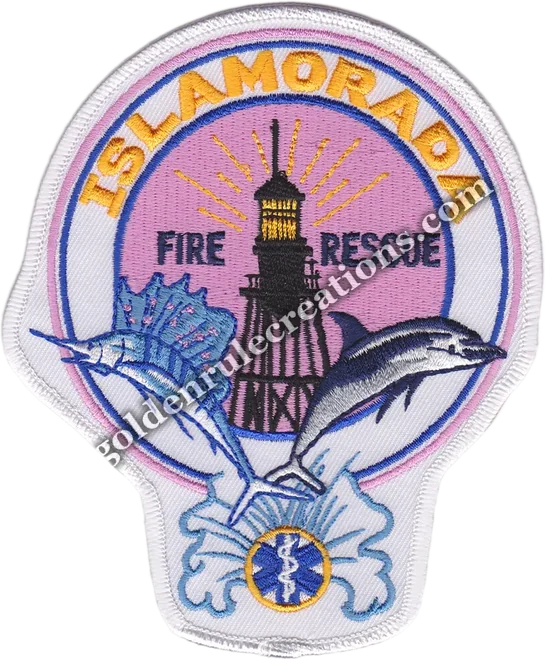 Custom embroidered Islamorada Fire Rescue, FL patch made by Golden Rule Creations