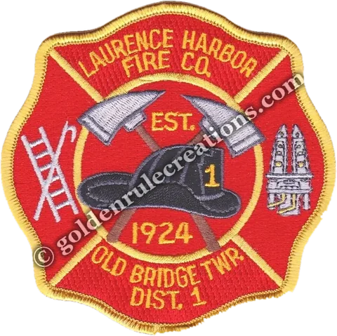 Custom embroidered Laurence Harbor Fire Co. patch