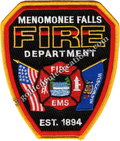Custom embroidered Menomonee Falls Fire Department patch