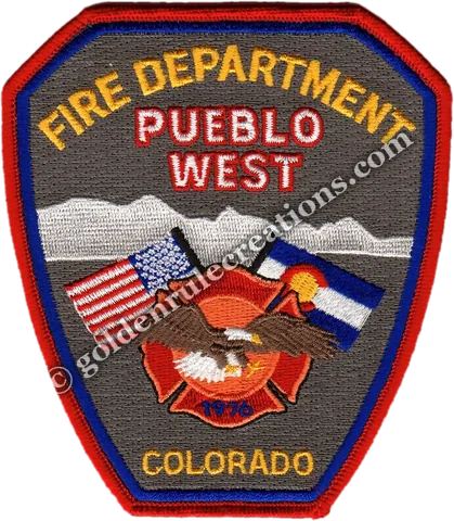 Custom embroidered Pueblo West Fire Department, CO patch
