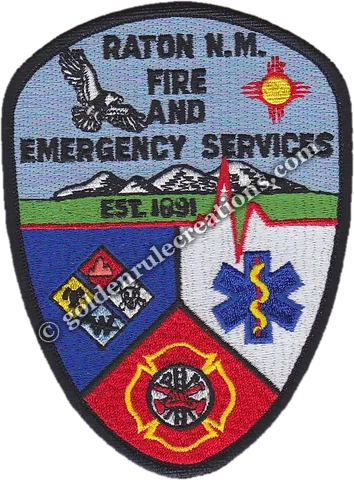 Custom embroidered Raton Fire & Emergency Services, NM patch