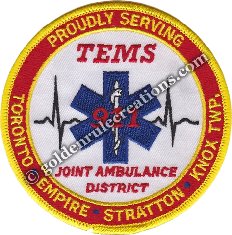 Custom embroidered TEMS Joint Ambulance District, OH patch