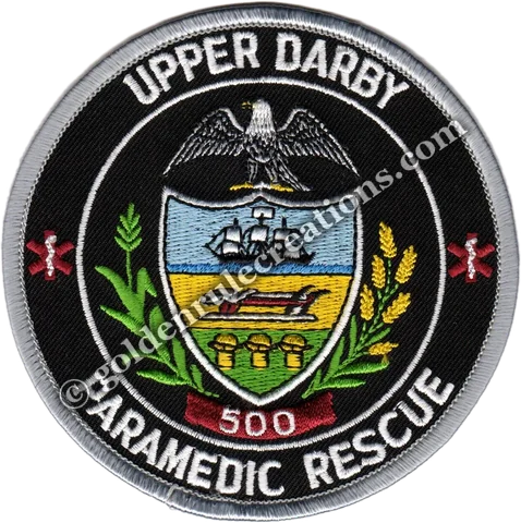 Custom embroidered Upper Darby Paramedic Rescue, PA patch