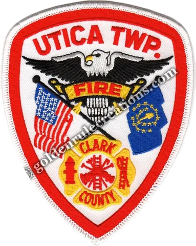Custom embroidered Utica Township Fire, Clark County, IN patch