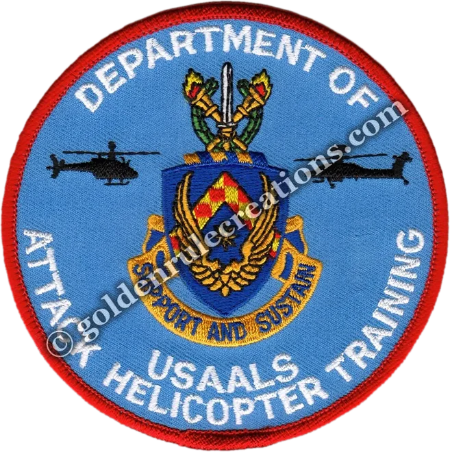 Custom embroidered USAALS Department of Attack Helicopter Training patch