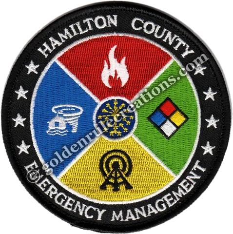Custom embroidered Hamilton County Emergency Management, IN patch