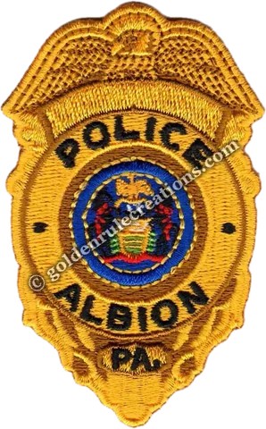 Custom embroidered Albion Police, PA patch