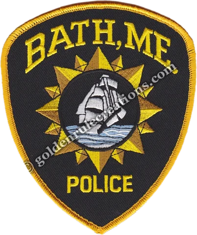 Custom embroidered Bath Police, ME patch