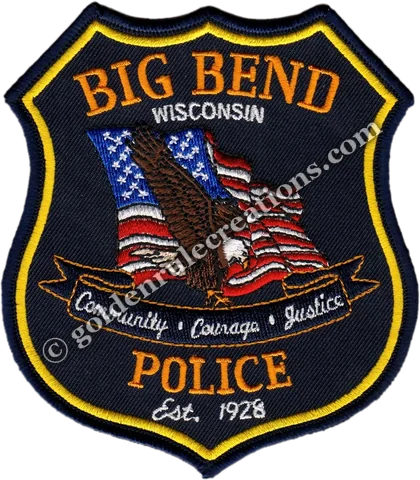Custom embroidered Big Bend Police, WI patch