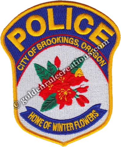 Custom embroidered Brookings Police, OR patch