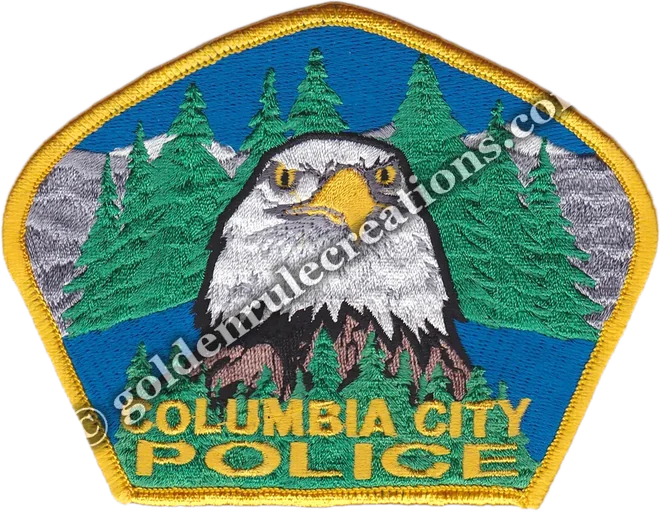 Custom embroidered Columbia City Police shoulder patch made by Golden Rule Creations