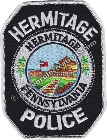 Custom embroidered Hermitage Police, PA patch