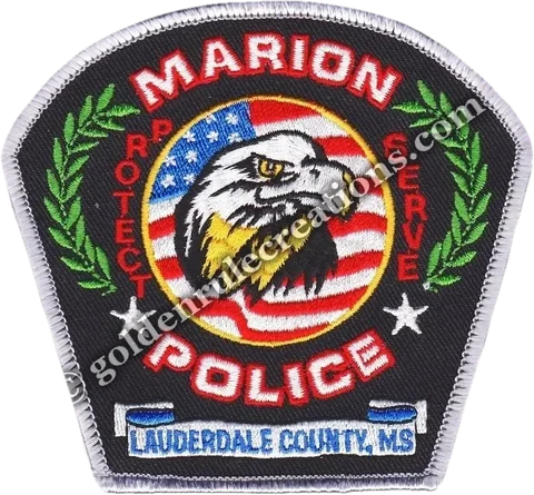 Custom embroidered Marion Police, MS patch