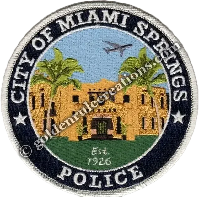 Custom embroidered City of Miami Springs Police patch made by Golden Rule Creations