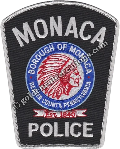 Custom embroidered Monaca Police, PA patch