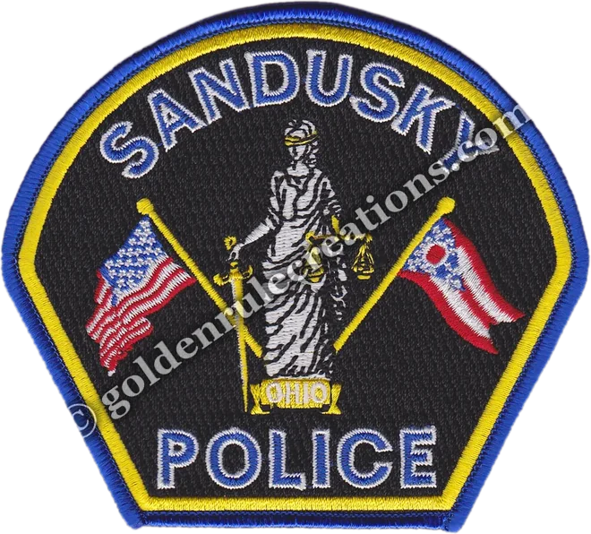 Custom embroidered Sandusky Police patch made by Golden Rule Creations