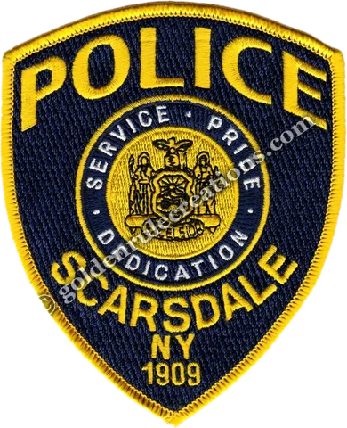 Custom embroidered Scarsdale Police, NY patch