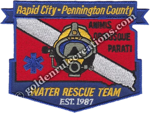 Custom embroidered Rapid City / Pennington County Water Rescue, SD patch